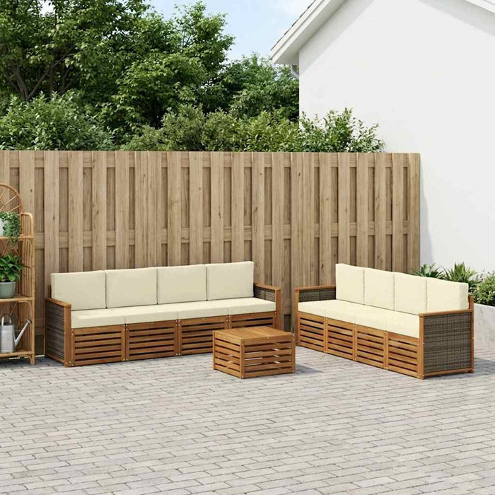 Seturi de canapele cu pernă 9 pcs Lemn Solid de Acacia WALTI