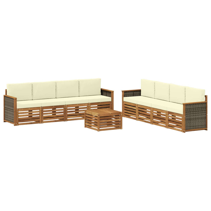 Seturi de canapele cu pernă 9 pcs Lemn Solid de Acacia WALTI