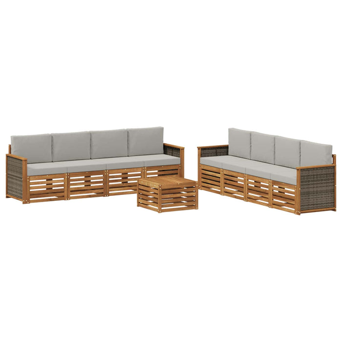 Seturi de canapele cu pernă 9 pcs Lemn Solid de Acacia WALTI