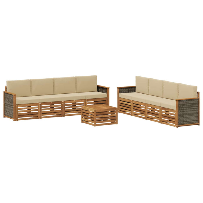 Seturi de canapele cu pernă 9 pcs Lemn Solid de Acacia WALTI