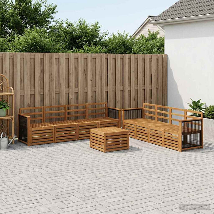 Seturi de canapele 9 pcs Lemn Solid de Acacia WALTI