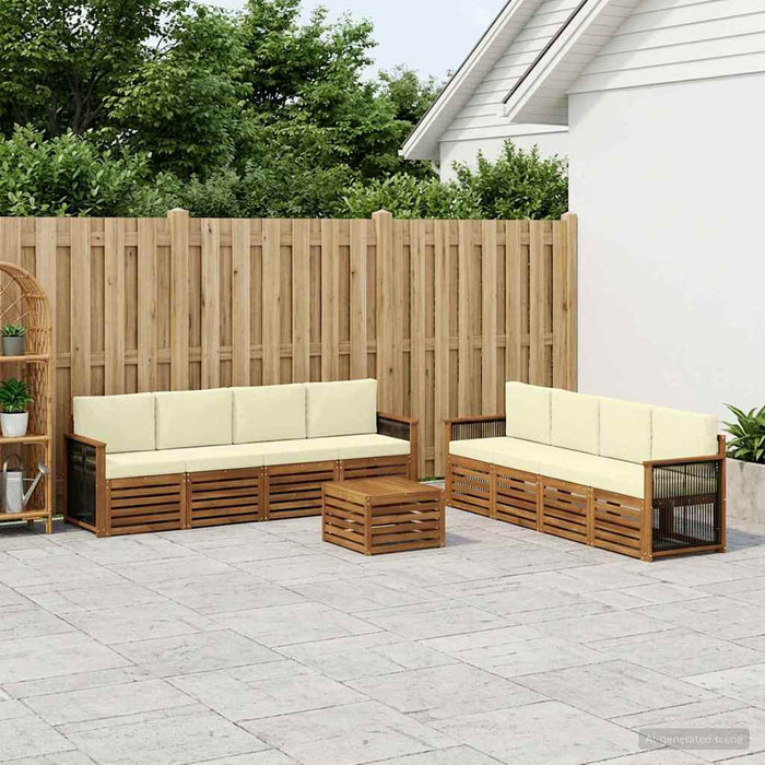 Seturi de canapele cu pernă 9 pcs Lemn Solid de Acacia WALTI