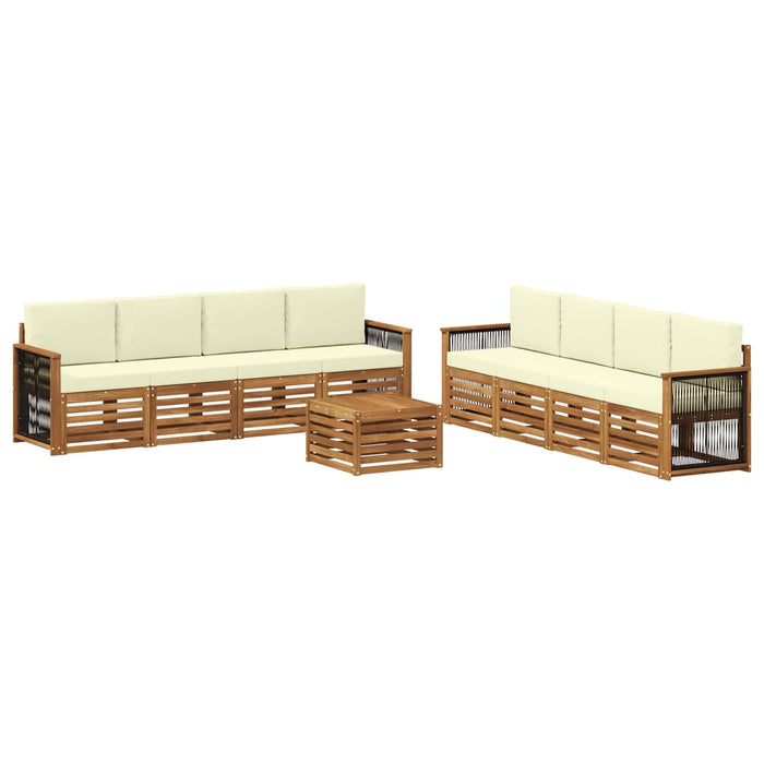 Seturi de canapele cu pernă 9 pcs Lemn Solid de Acacia WALTI