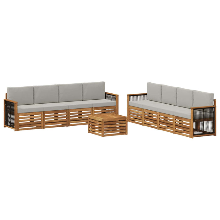 Seturi de canapele cu pernă 9 pcs Lemn Solid de Acacia WALTI