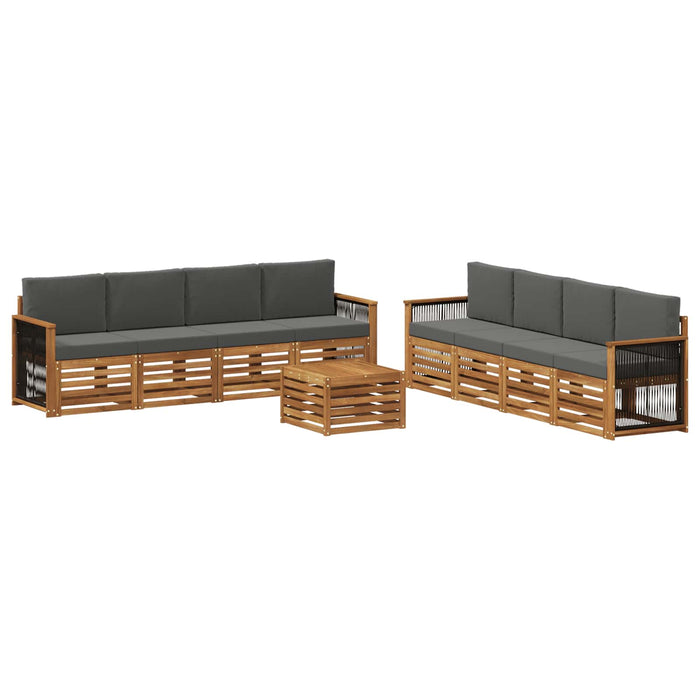 Seturi de canapele cu pernă 9 pcs Lemn Solid de Acacia WALTI