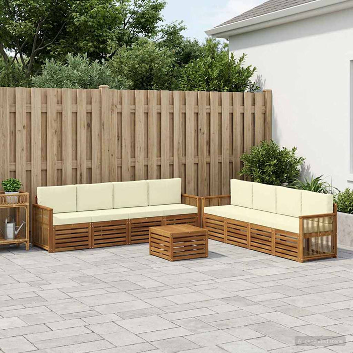 Seturi de canapele cu pernă 9 pcs Lemn Solid de Acacia WALTI