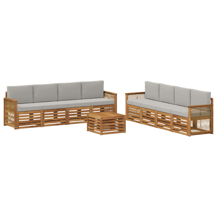 Seturi de canapele cu pernă 9 pcs Lemn Solid de Acacia WALTI