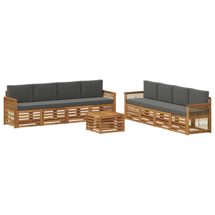 Seturi de canapele cu pernă 9 pcs Lemn Solid de Acacia WALTI