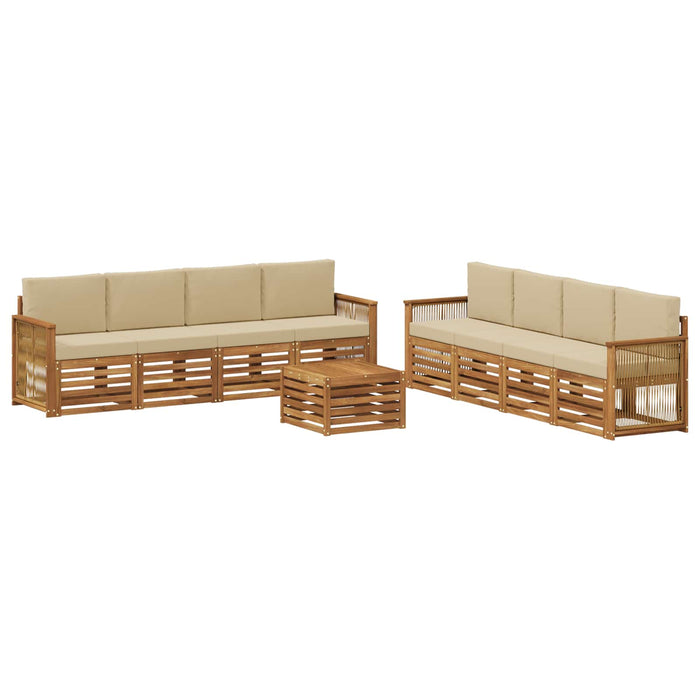 Seturi de canapele cu pernă 9 pcs Lemn Solid de Acacia WALTI