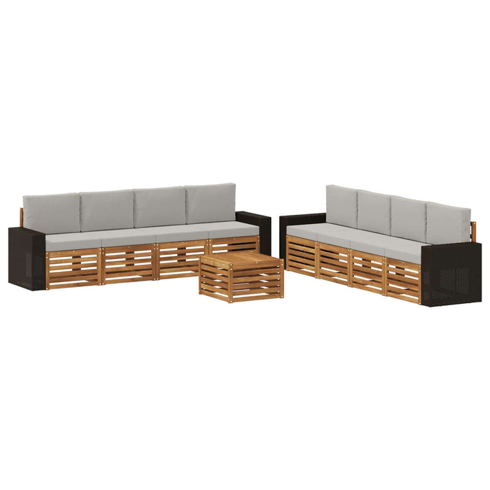 Seturi de canapele cu pernă 9 pcs Lemn Solid de Acacia WALTI