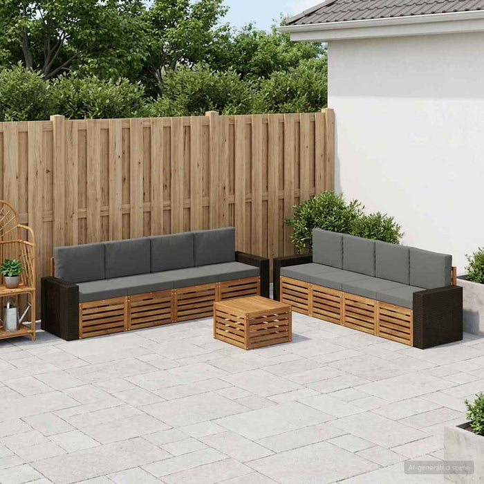 Seturi de canapele cu pernă 9 pcs Lemn Solid de Acacia WALTI