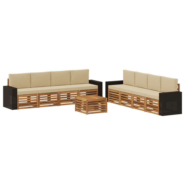 Seturi de canapele cu pernă 9 pcs Lemn Solid de Acacia WALTI