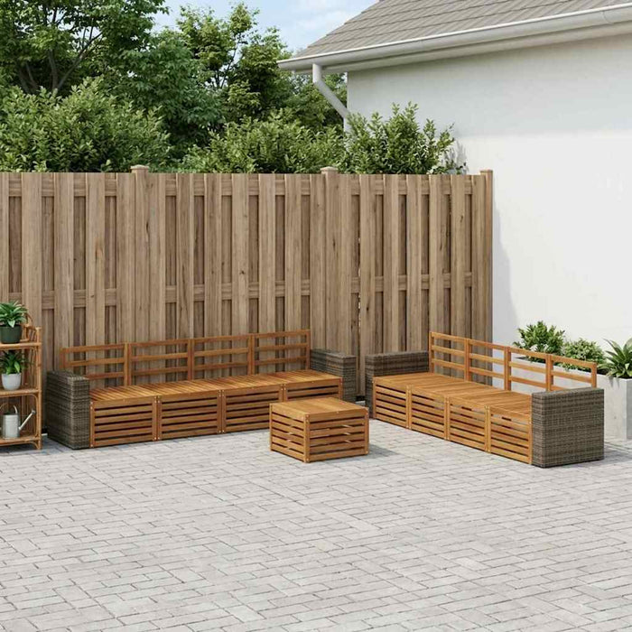 Seturi de canapele 9 pcs Lemn Solid de Acacia WALTI