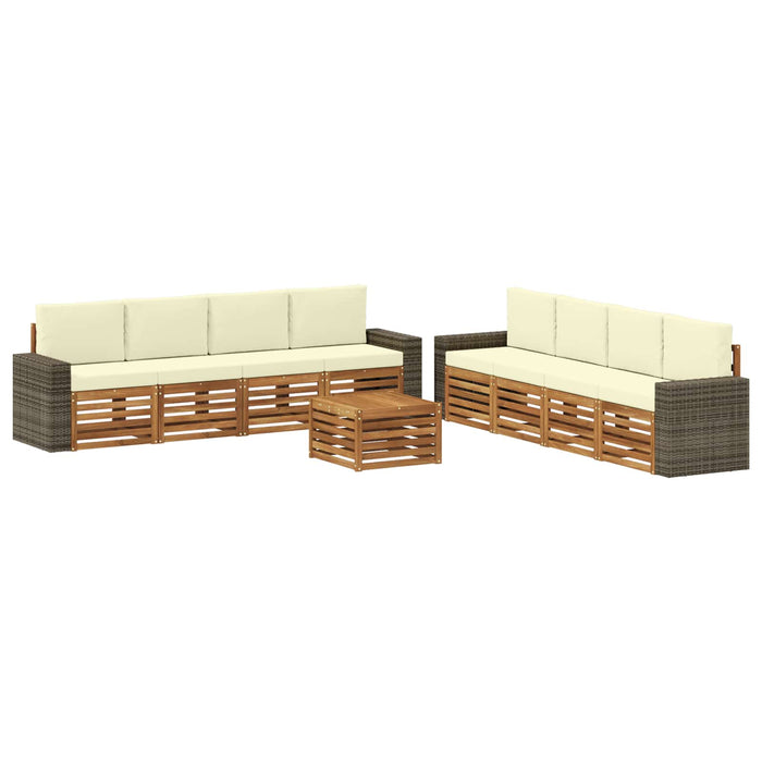 Seturi de canapele cu pernă 9 pcs Lemn Solid de Acacia WALTI