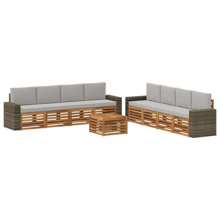 Seturi de canapele cu pernă 9 pcs Lemn Solid de Acacia WALTI