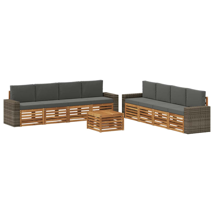Seturi de canapele cu pernă 9 pcs Lemn Solid de Acacia WALTI