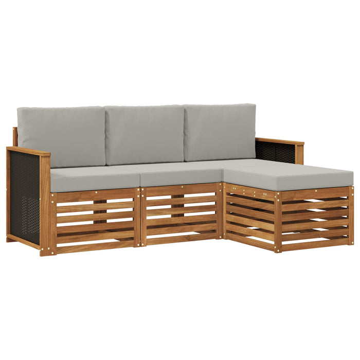 Set de canapele de exterior 4 pcs Natural și gri deschis WALTI
