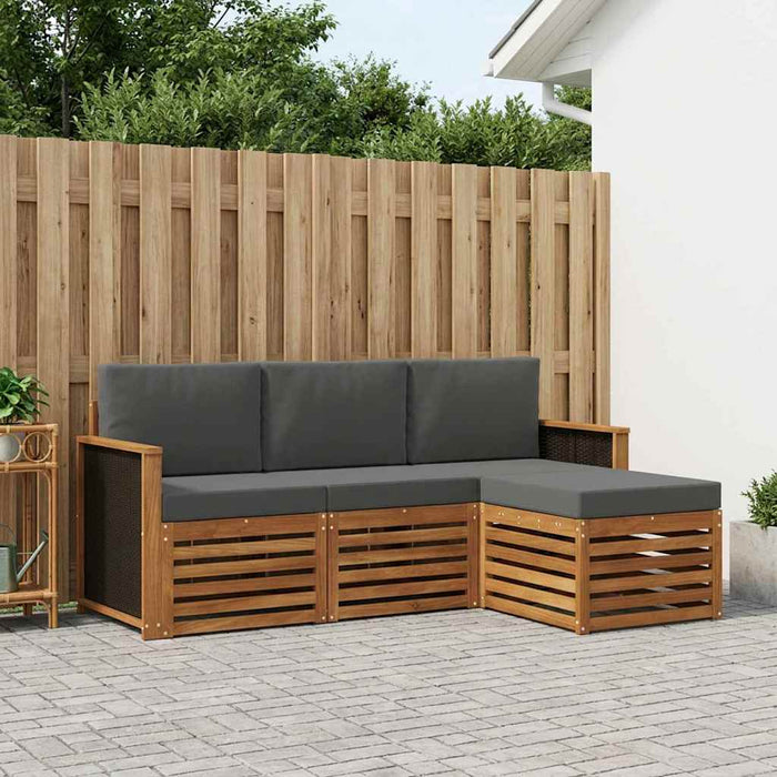 Set de canapele de exterior cu pernă 4 pcs Natural și Antracit WALTI