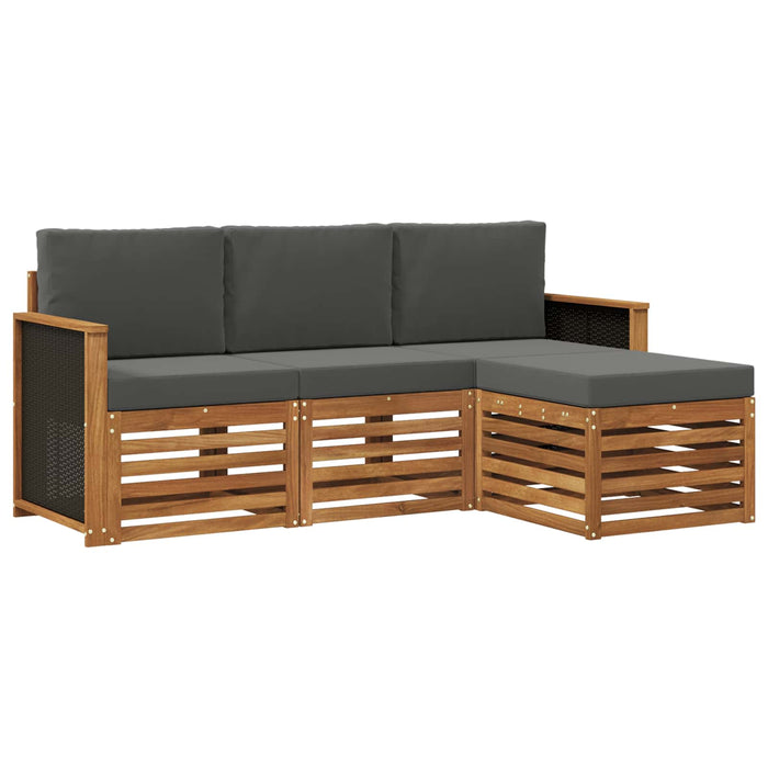 Set de canapele de exterior cu pernă 4 pcs Natural și Antracit WALTI