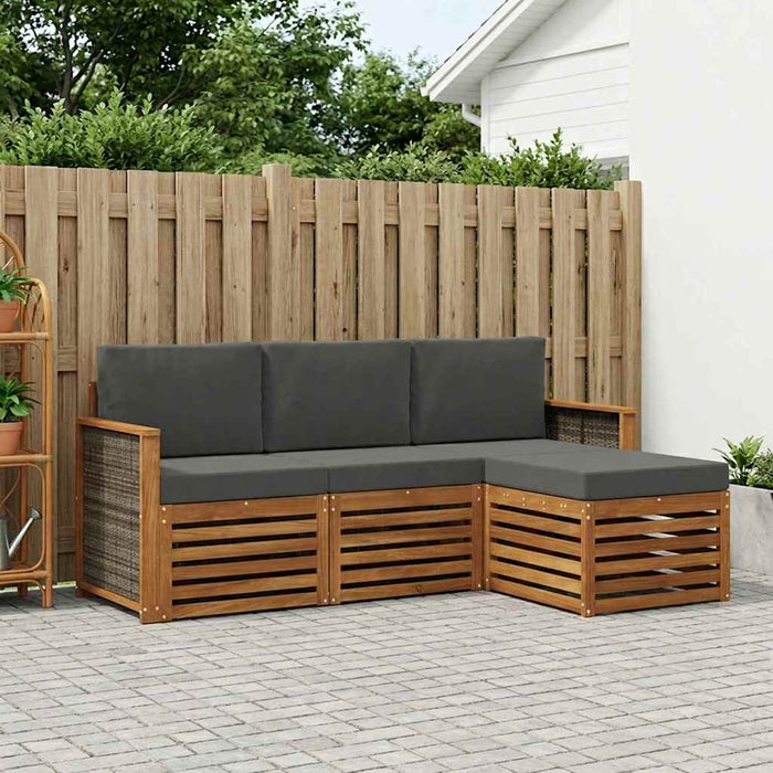 Set de canapele de exterior cu pernă 4 pcs Natural și Antracit WALTI