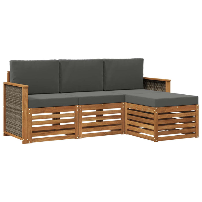 Set de canapele de exterior cu pernă 4 pcs Natural și Antracit WALTI