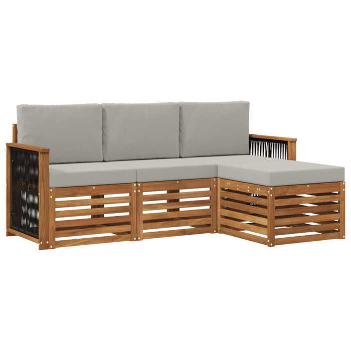 Set de canapele de exterior 4 pcs Natural și gri deschis WALTI