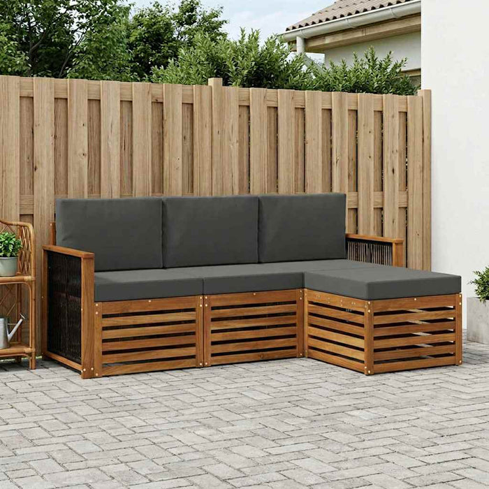 Set de canapele de exterior cu pernă 4 pcs Natural și Antracit WALTI