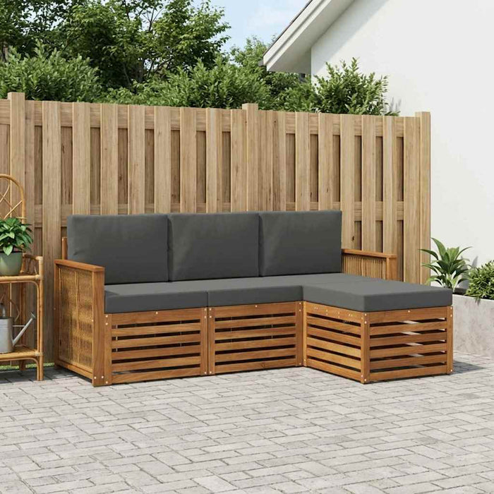 Set de canapele de exterior cu pernă 4 pcs Natural și Antracit WALTI