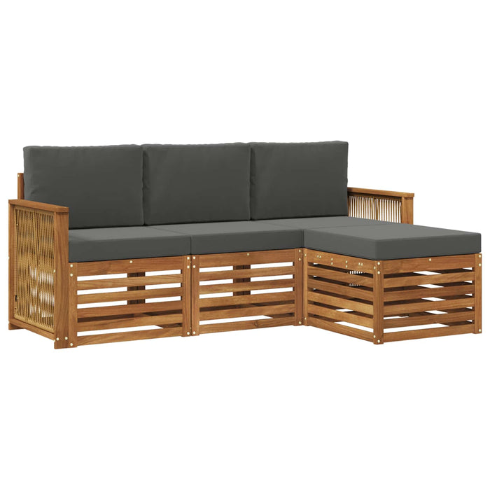 Set de canapele de exterior cu pernă 4 pcs Natural și Antracit WALTI