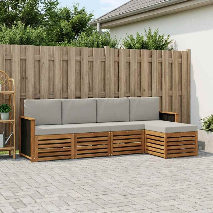 Set de canapele de exterior 5 pcs Natural și gri deschis WALTI