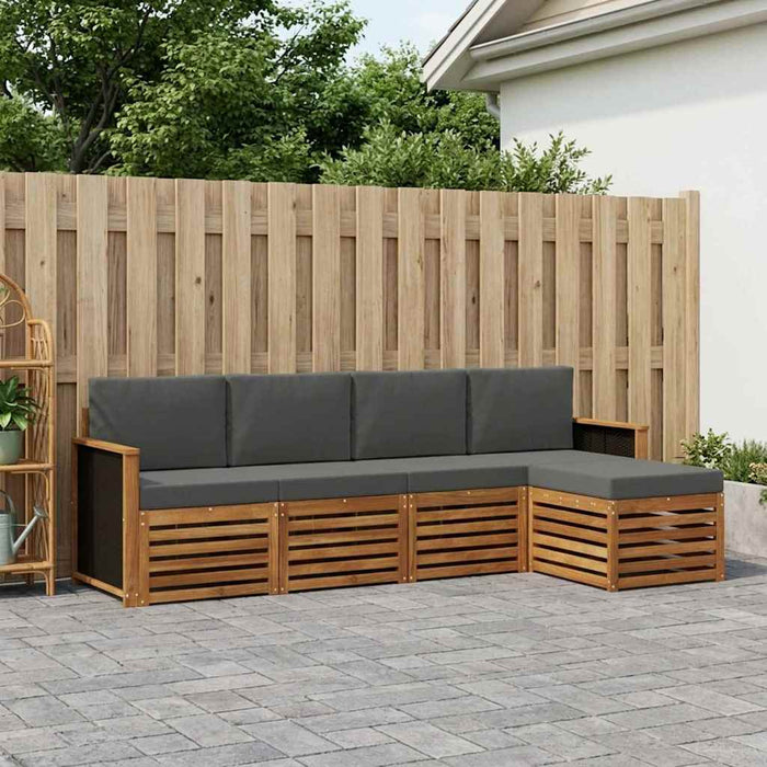 Set de canapele de exterior cu pernă 5 pcs Natural și Antracit WALTI