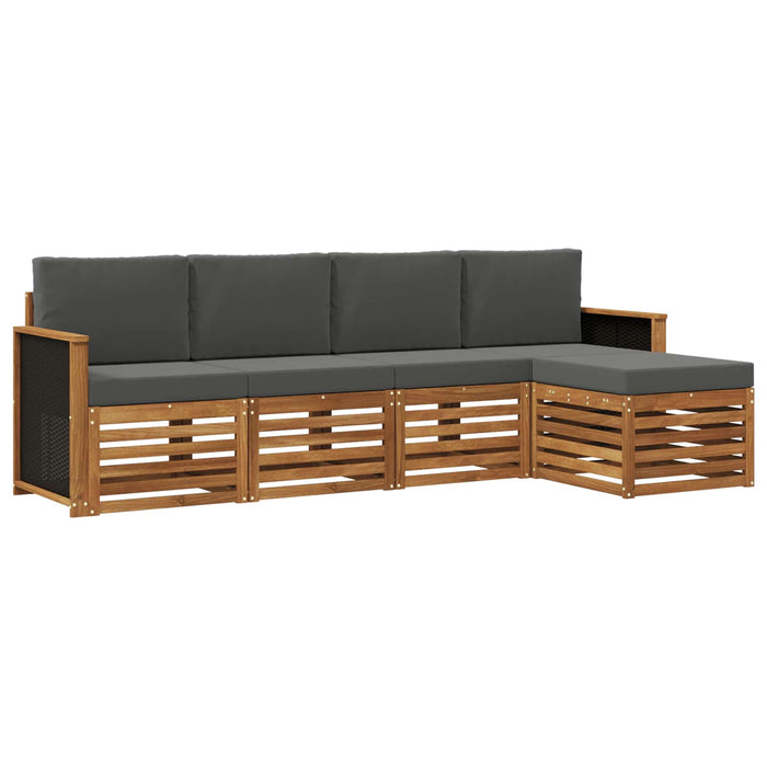Set de canapele de exterior cu pernă 5 pcs Natural și Antracit WALTI