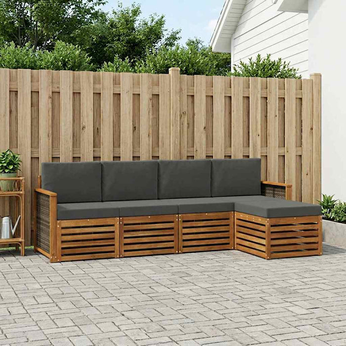 Set de canapele de exterior cu pernă 5 pcs Natural și Antracit WALTI