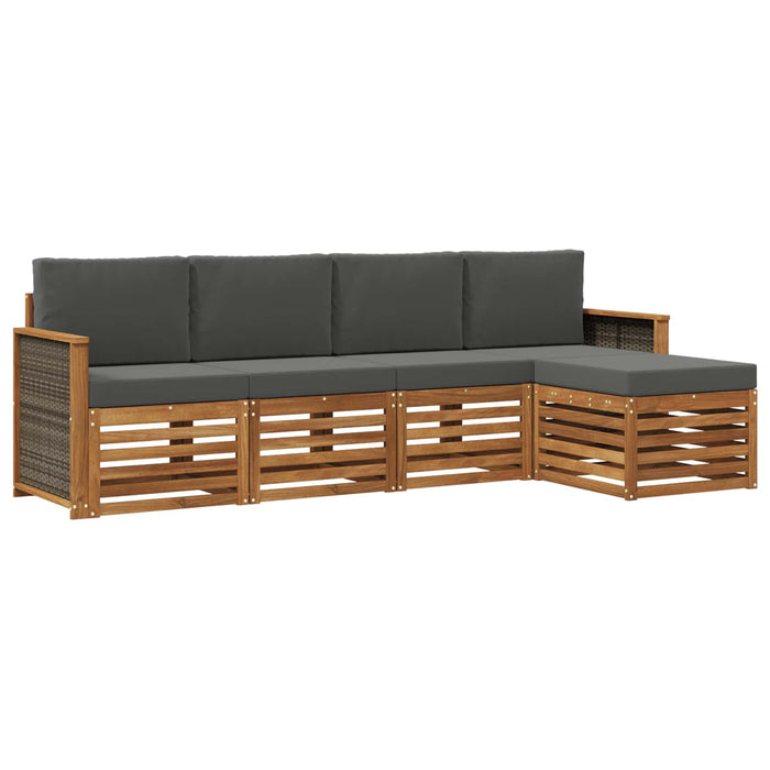 Set de canapele de exterior cu pernă 5 pcs Natural și Antracit WALTI