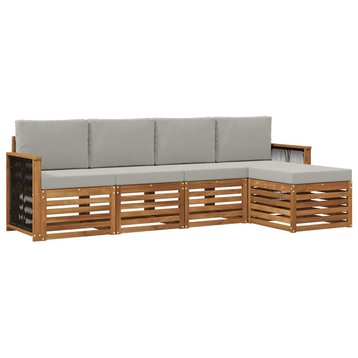 Set de canapele de exterior 5 pcs Natural și gri deschis WALTI