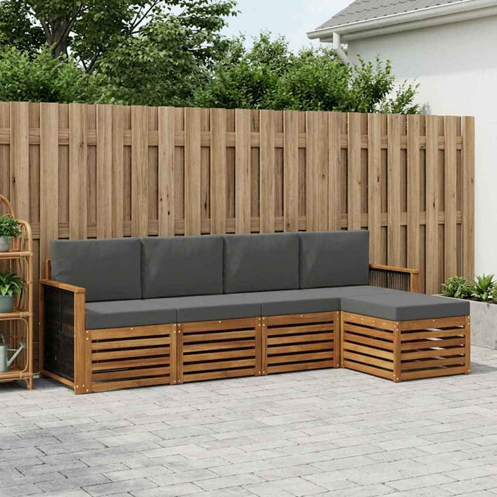 Set de canapele de exterior cu pernă 5 pcs Natural și Antracit WALTI