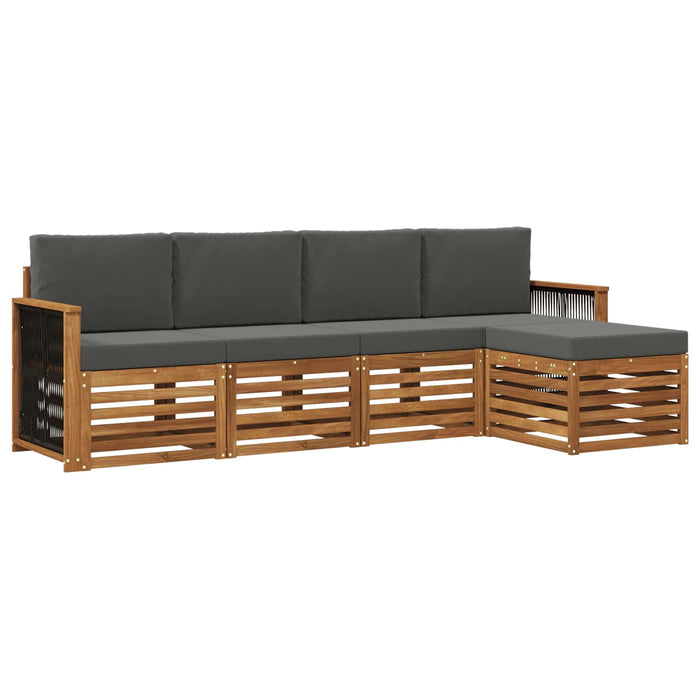 Set de canapele de exterior cu pernă 5 pcs Natural și Antracit WALTI