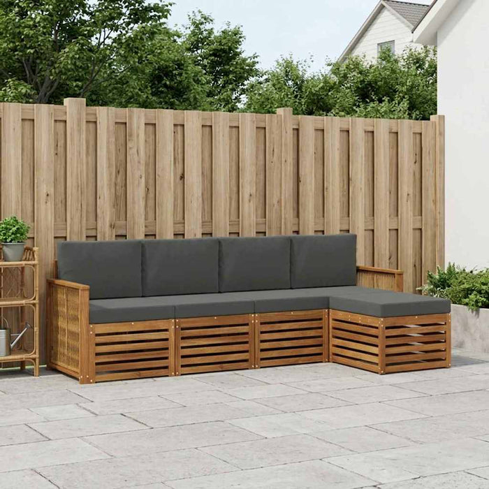 Set de canapele de exterior cu pernă 5 pcs Natural și Antracit WALTI