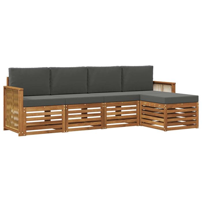 Set de canapele de exterior cu pernă 5 pcs Natural și Antracit WALTI