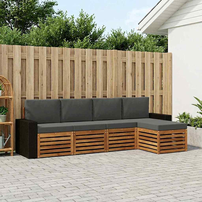 Set de canapele de exterior cu pernă 5 pcs Natural și Antracit WALTI