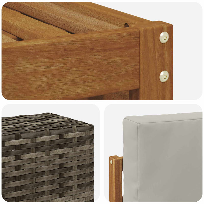 Set de canapele de exterior 5 pcs Natural și gri deschis WALTI