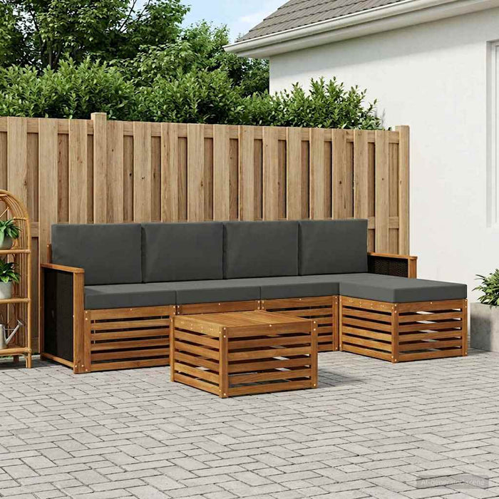 Set de canapele de exterior cu pernă 6 pcs Natural și Antracit WALTI