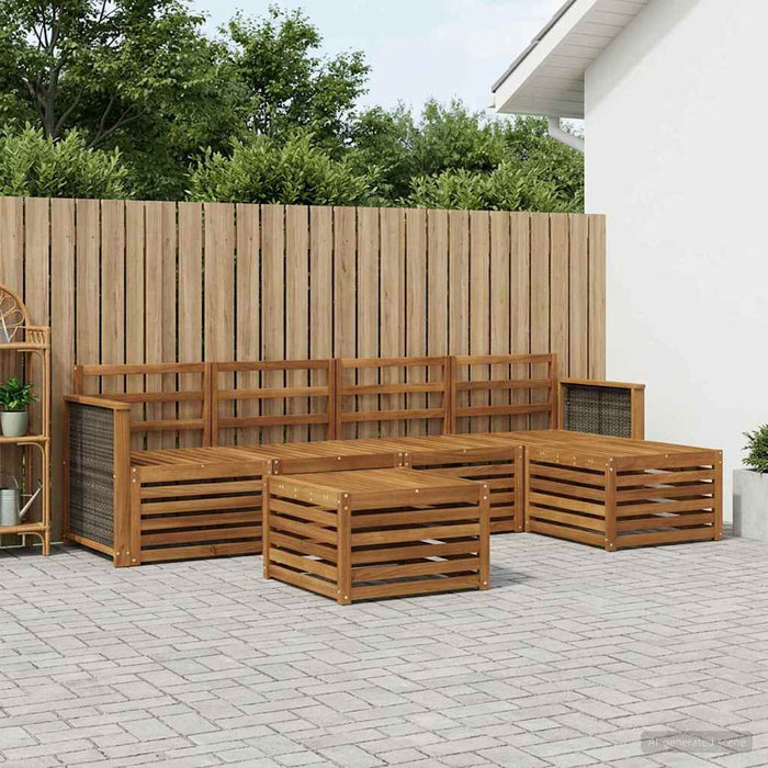Set de canapele de exterior 6 pcs natural WALTI