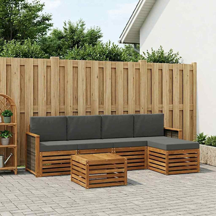 Set de canapele de exterior cu pernă 6 pcs Natural și Antracit WALTI