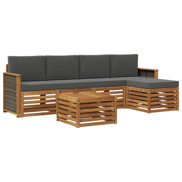 Set de canapele de exterior cu pernă 6 pcs Natural și Antracit WALTI