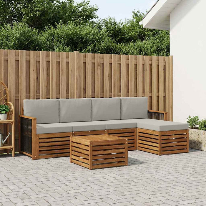 Set de canapele de exterior 6 pcs Natural și gri deschis WALTI