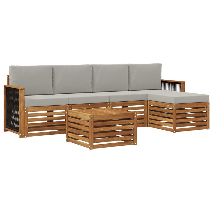 Set de canapele de exterior 6 pcs Natural și gri deschis WALTI