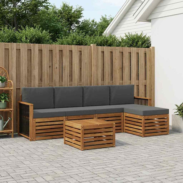 Set de canapele de exterior cu pernă 6 pcs Natural și Antracit WALTI