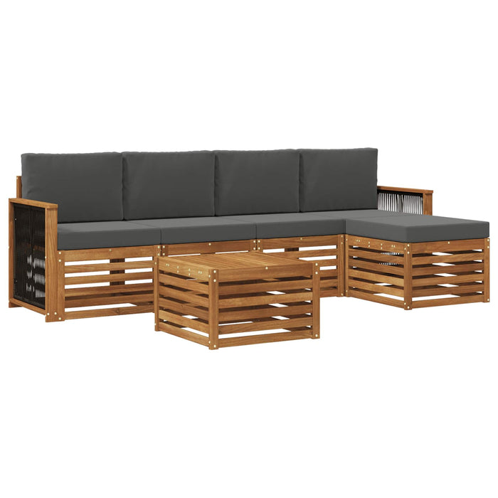Set de canapele de exterior cu pernă 6 pcs Natural și Antracit WALTI