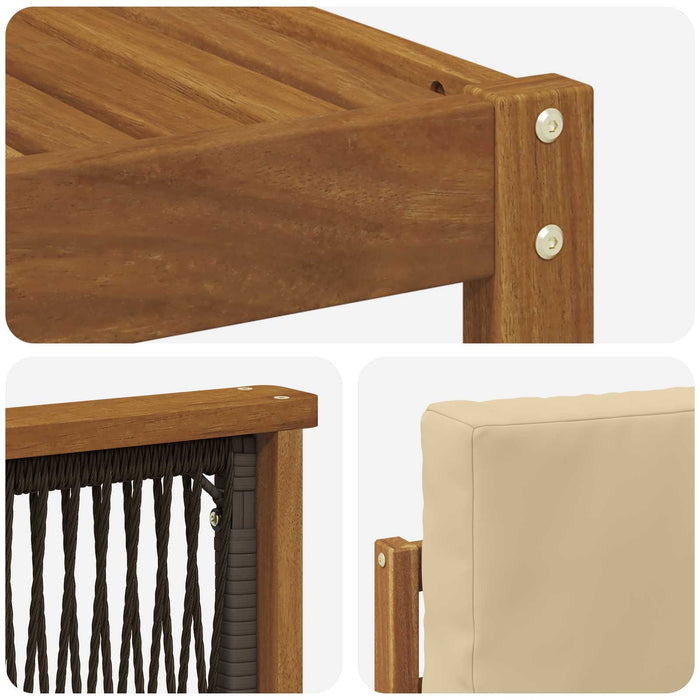 Set de canapele de exterior cu pernă 6 pcs Natural și Bej WALTI